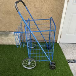 JUMBO FOLDING SHOPPING TROLLEY CART IN BLUE EXCELLENT WORKING CONDITION!