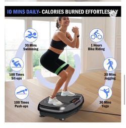 Vibration Plate Exercise Machine for Home Fitness& Whole Body Workout, 330 Lbs Capacity, with 2 Loops, 5 Resistance Bands & Remote Control