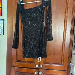 Black Sequence Party Dress