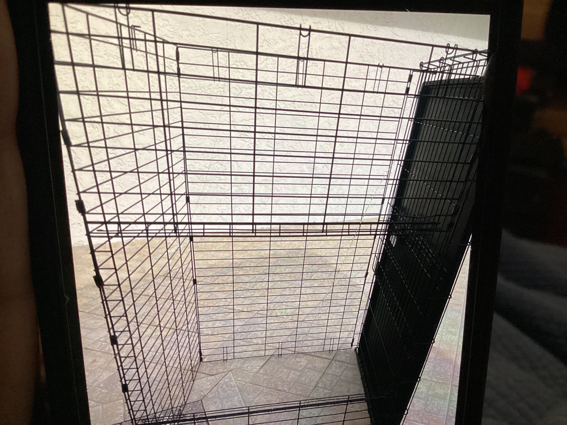 Large Metal Cage 34x34x48” With Plastic Tray Asking $85. Obo