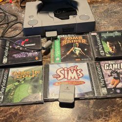 Playstation One With Controller And Games And A Memory Card