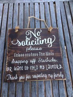 No soliciting sign