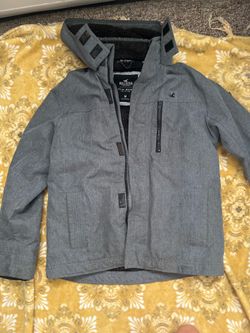 Hollister Men’s Gray Hooded Lined Zip Jacket w/ Pockets Size M