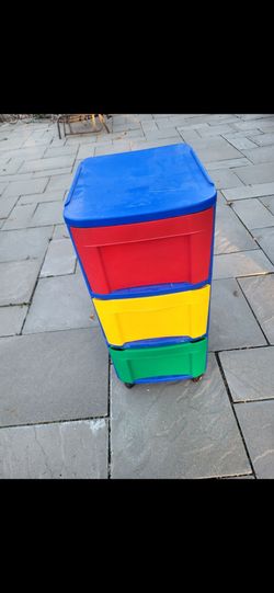 Sterilite colorful 3-drawer plastic rolling storage cart,
Type: Portable 3-drawer storage chest / organizer on wheels