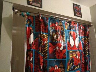Boy bathroom Spiderman curtain 10.00