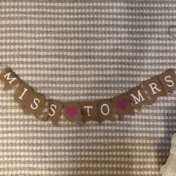 Miss To Mrs. Burlap Garland 