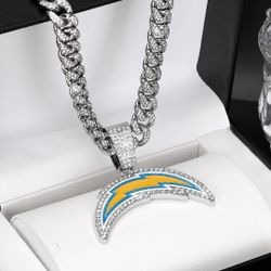 Chargers Cuban Chain & Pendant