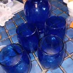 Cobolt Blue Glass Set