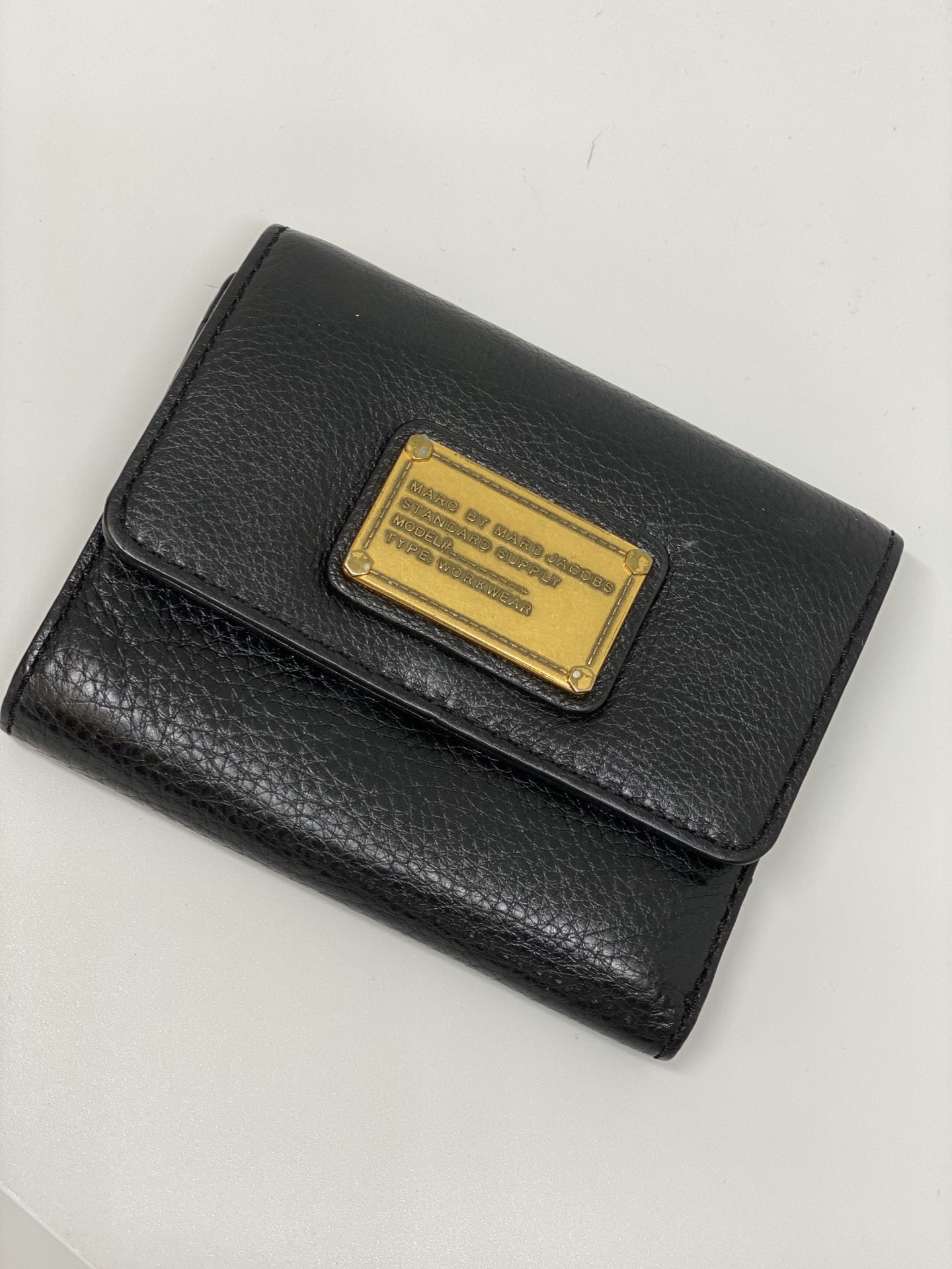 MARC JACOBS Black TriFold Leather Wallet