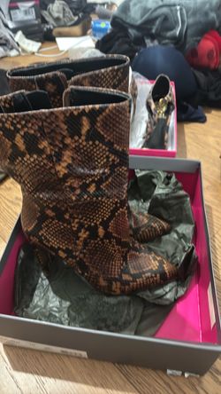 Aldo Snake Print Ankle Boots