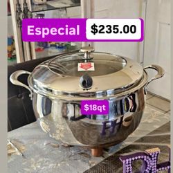 Olla Grande 18qt Nueva Línea Cosina Caldos Pozole Frijoles Birria Menudo 5 Capas De Acero Inoxidable Vida Sana Princess House  Ventas Finales 