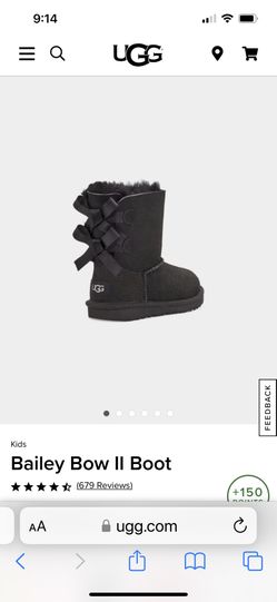 UGG Bailey Bow Boots. Big Girls 12