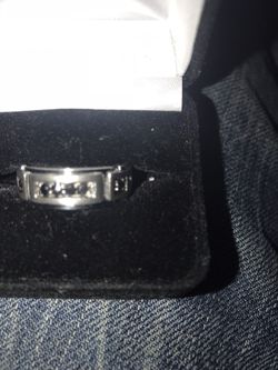 Men’s wedding band with black diamonds