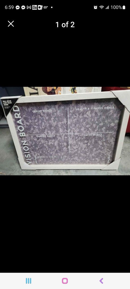 large 19 by 24 inch dry erase vision board new