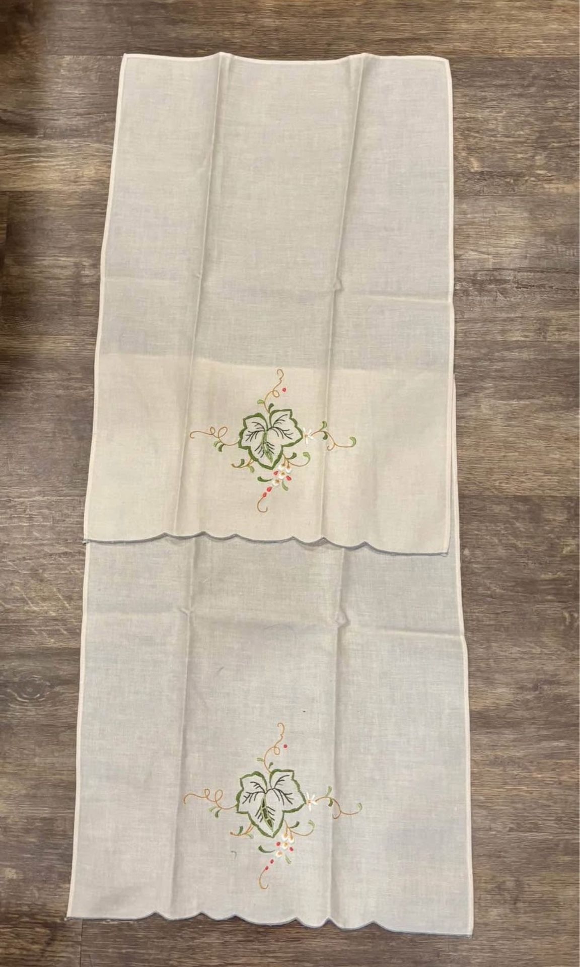 tea towel 2pcs cotton embroidered embroidery floral NEW