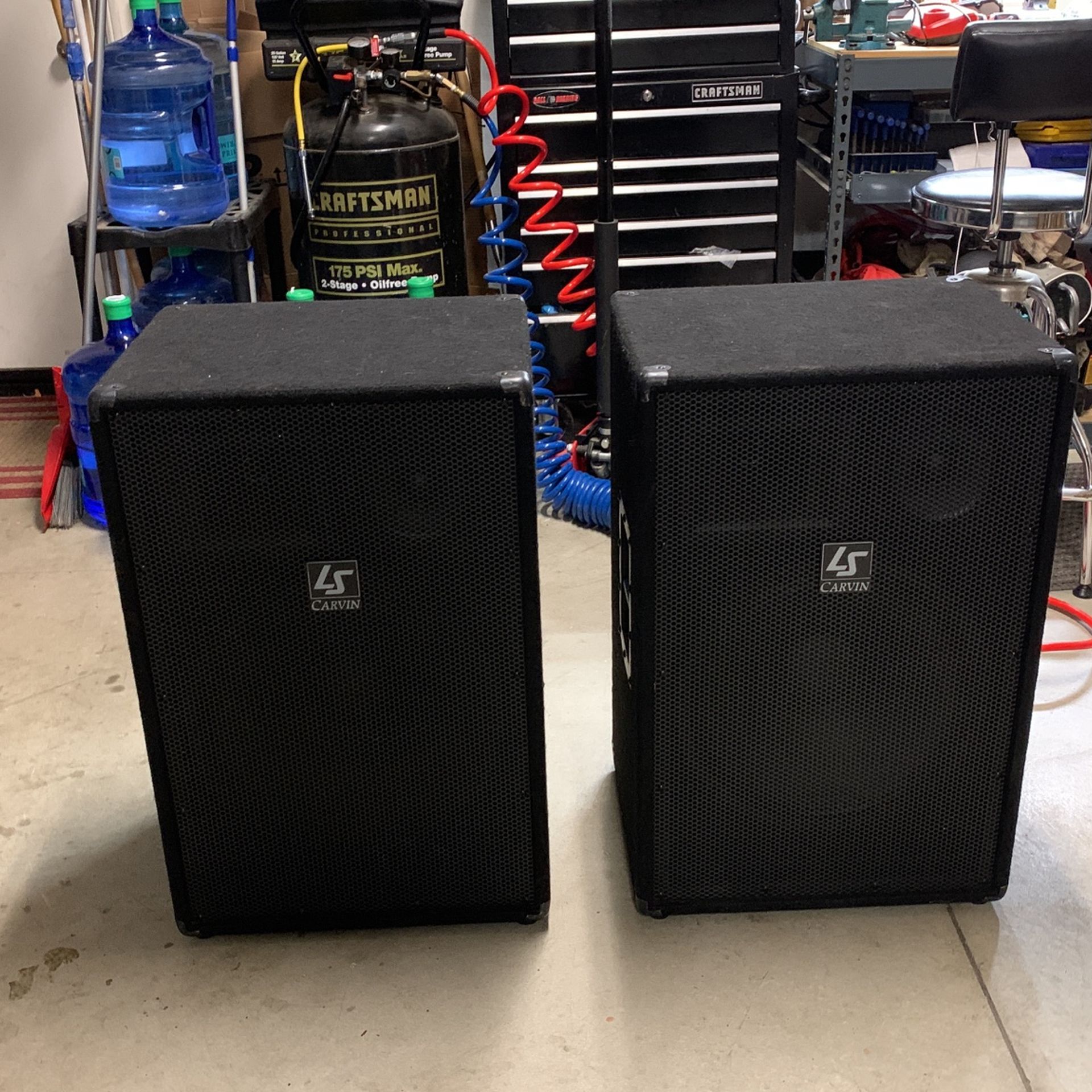 Carvin Speakers 15 In With Horn And 5 Inch High Speaker . In Excellent Condition .