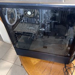 Full Pc Setup Dual Monitors And Pro Yeti Mic With Gaming Mouse And Headset