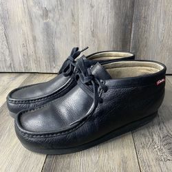 Black Leather Clark Wallabee 