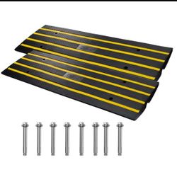 VEVOR Curb Ramp Rubber Driveway Ramp 2 Pack 2.6" Rise 15T Load Threshold Ramp