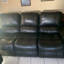 Leather Reclining Sofa
