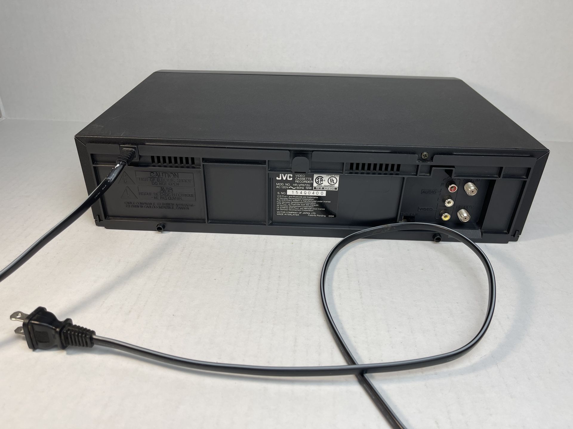 JVC 4-Head VCR VHS Tested Working HR-VP672U No Remote Black Hi-Fi