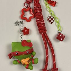 Hello Kitty x Raphael Bag Charm Keychain ♥️ HK x TMNT Collab