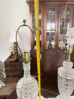 2-large crystal lamps