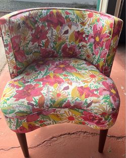 Floral Upholstered Accent Chair