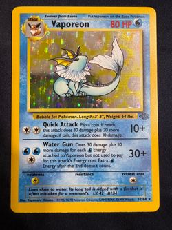 Vaporeon 12/64 - Holo Rare - Pokémon Jungle Set Unlimited (1999) - LP