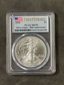 2016 American Silver Eagle, PCGS MS-70 -- PERFECT GRADED COIN! — SHIPPING AVAILABLE!