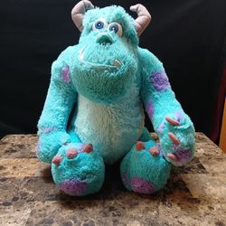 Disney Sully Plush Monsters Inc Pixar Blue 14" Sitting Stuffed Plushie Large 