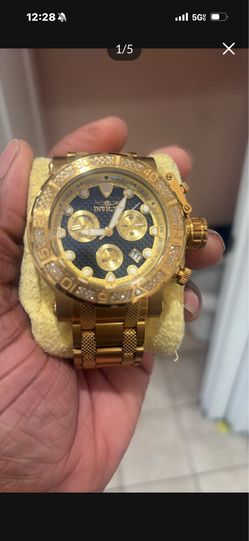 Invicta 52mm Watch Stainless Steel Gold Tone