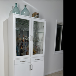 Mid Century Bar Cabinet white