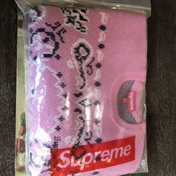 Supreme Pink Bandana Sweater Size M