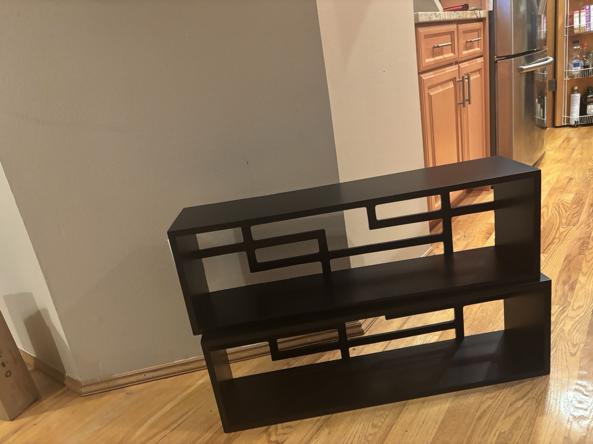 2  Black Wall Mount Shelves