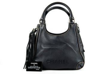 CHANEL  Leather One Shoulder Bag Black Logo Brand Ms33