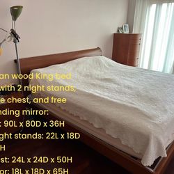 King Wood Bed Set