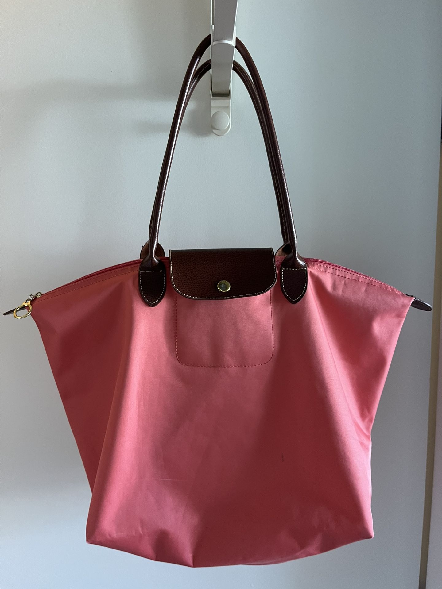 Medium Size Collapsible Nylon Tote Bag Pink