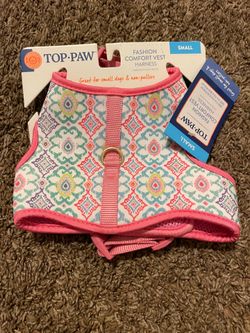 Small pink dog harness