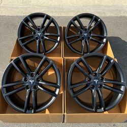 19” Tesla Model S original factory OEM wheels in new satin black