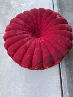 ANTIQUE Vintage Tufted Ottoman Footstool – French Provincial / Gilded Wood / Brass Feet 