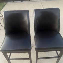 Leather Black -brown Bar Stools 