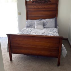 Antique Oak  Grandfather Bedroom Set