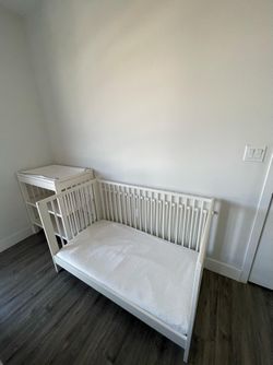 IKEA Crib & Mattress + Changing Table & Changing Pad