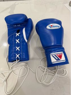 12oz Winning Boxing Gloves (Reps) - Blue / Lace-up