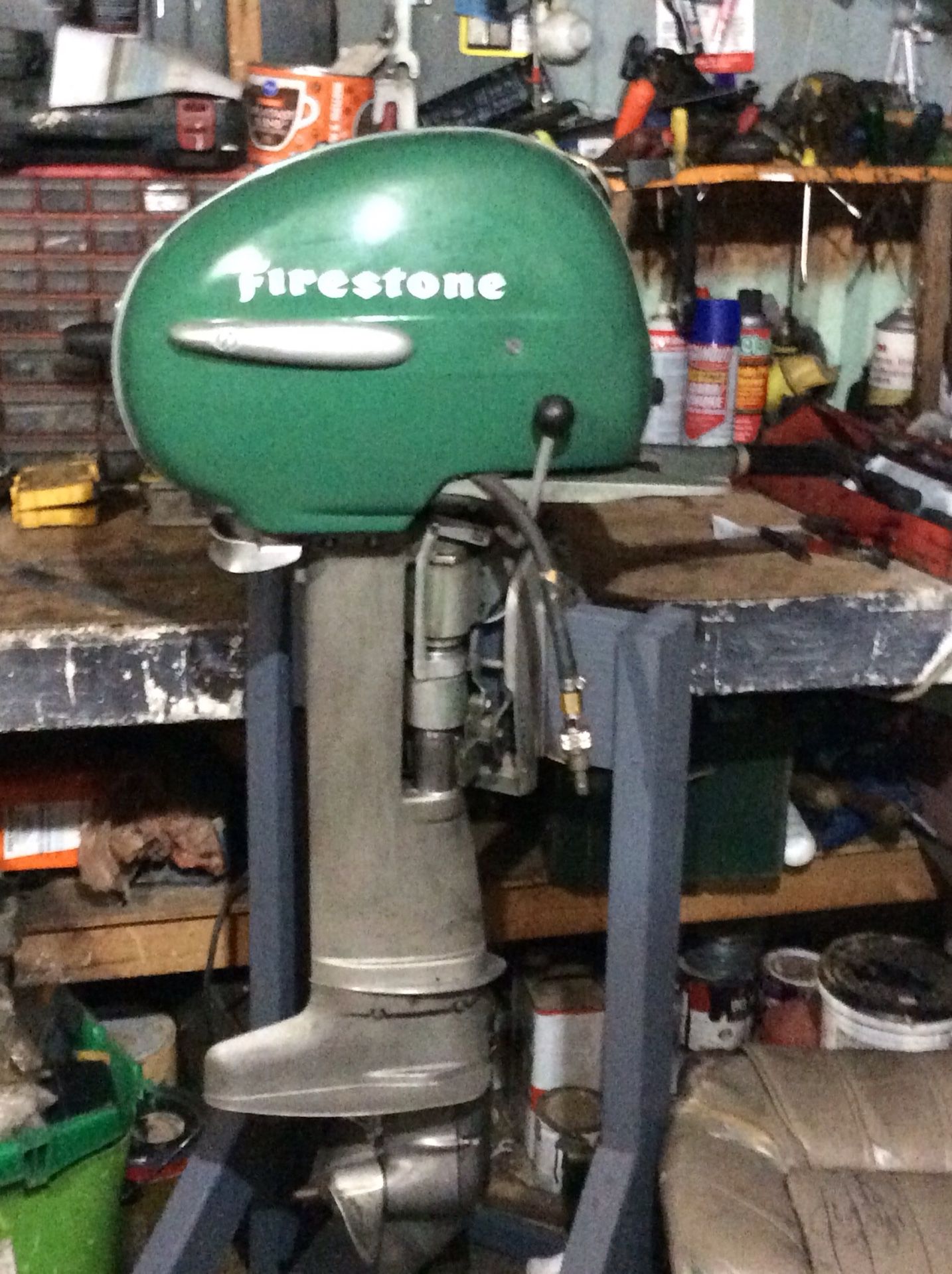 Vintage 1953 5 horse Firestone Outboard motor (made by Scott-Atwater)
