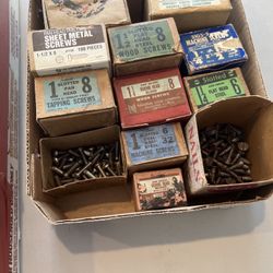 Nails, Screw & Bolts 33 Boxes Great For Crafter& Woodworkers