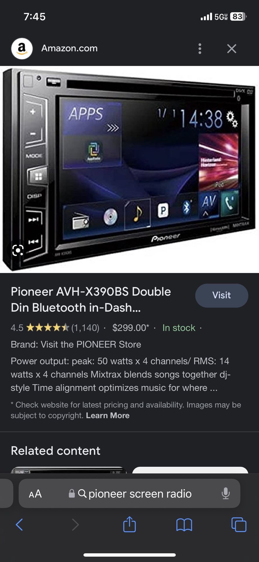 Pioneer AVH-X2800BS 