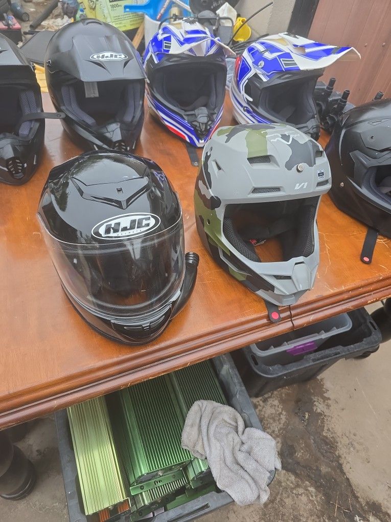 Dirt Bike Helmets Set Of 2 Midium And A XXL