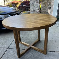 Threshold All Wood Round Dining Table
